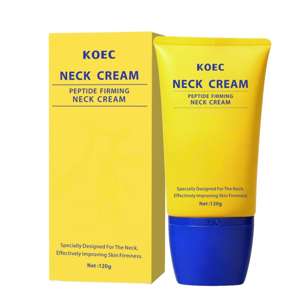 KOEC Neck Peptide Firming Cream with Roller — Hydrating, Tightening & Lifting for Women | 4.23 FL OZ