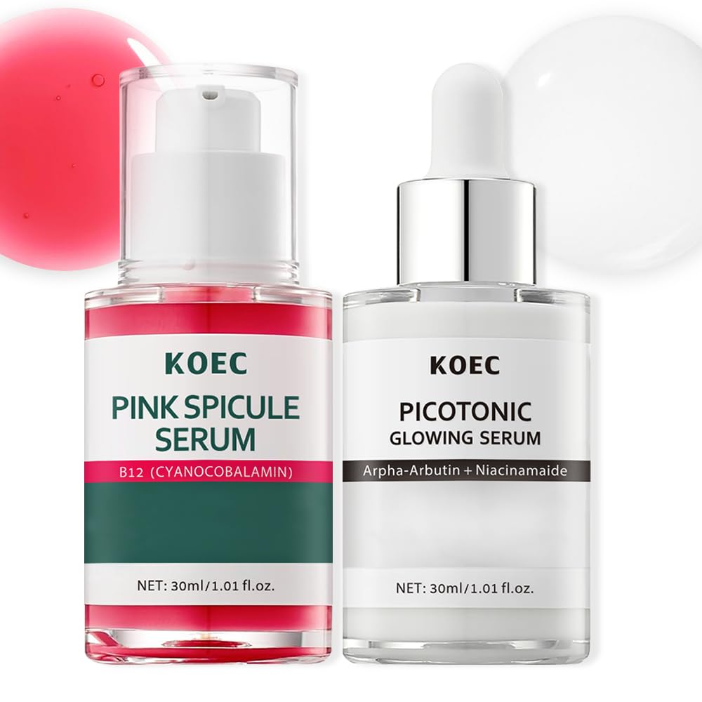 KOEC Pink Toning Skin Booster – Pink Spicule Serum + Picotonic Glowing Ampoule Duo