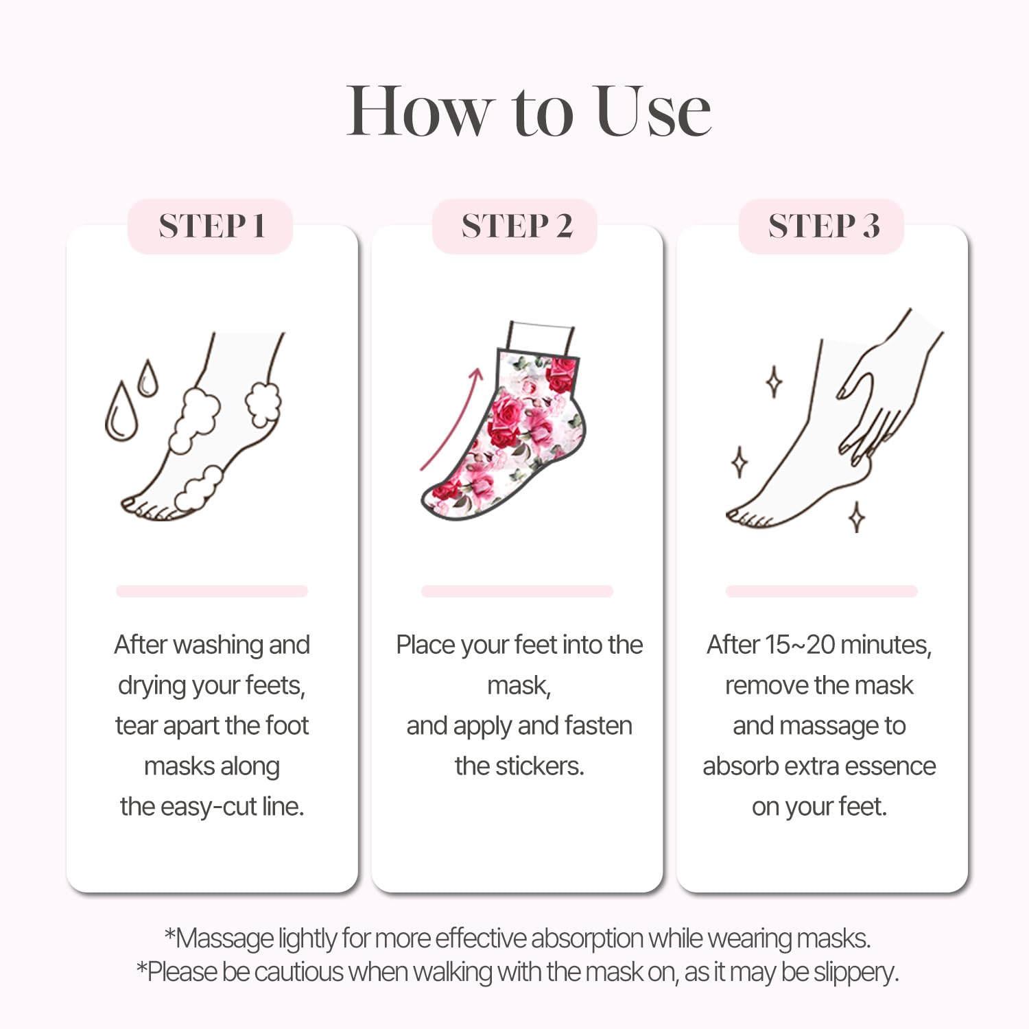Koelf Rose Petal Satin Foot Mask – Intensive Nourishing Foot Mask Socks with Rose, Peptide & Shea Butter