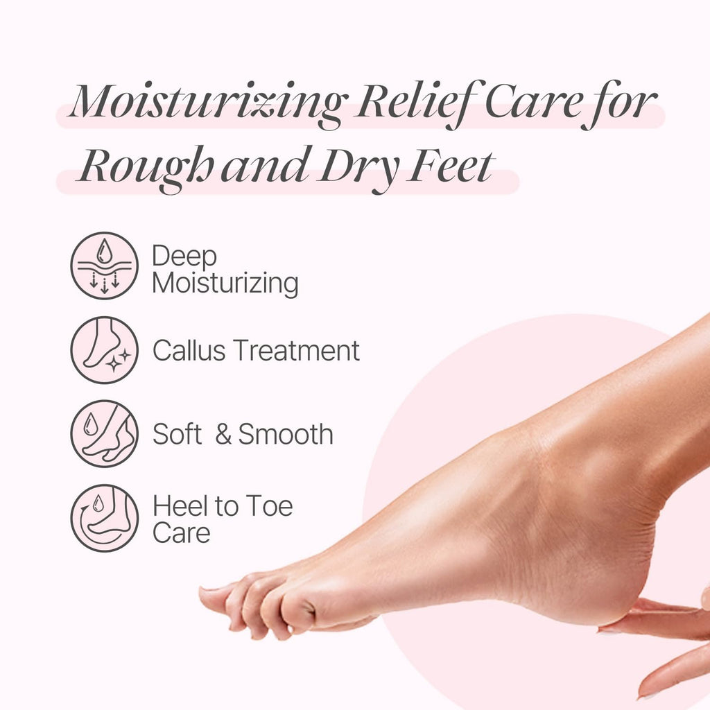 Koelf Rose Petal Satin Foot Mask – Intensive Nourishing Foot Mask Socks with Rose, Peptide & Shea Butter
