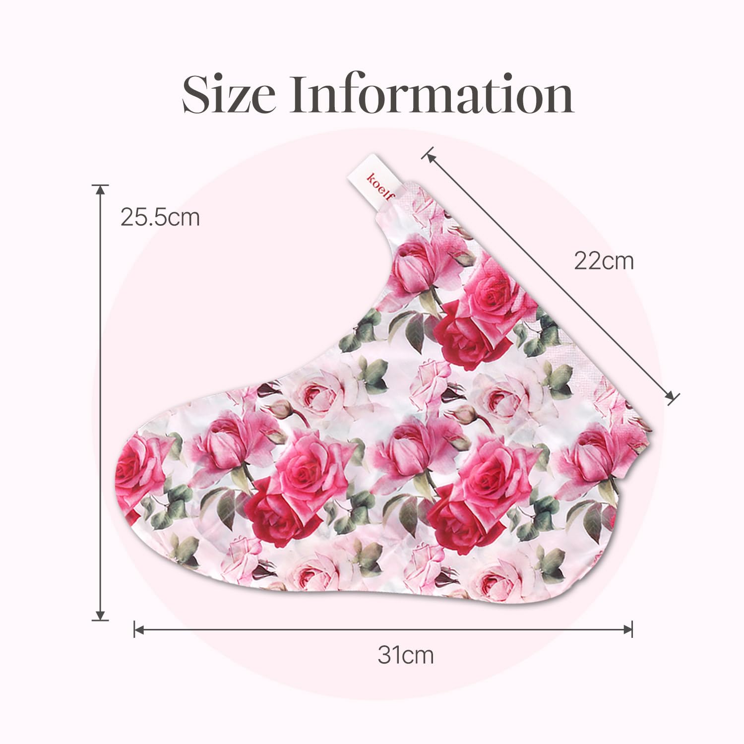Koelf Rose Petal Satin Foot Mask – Intensive Nourishing Foot Mask Socks with Rose, Peptide & Shea Butter