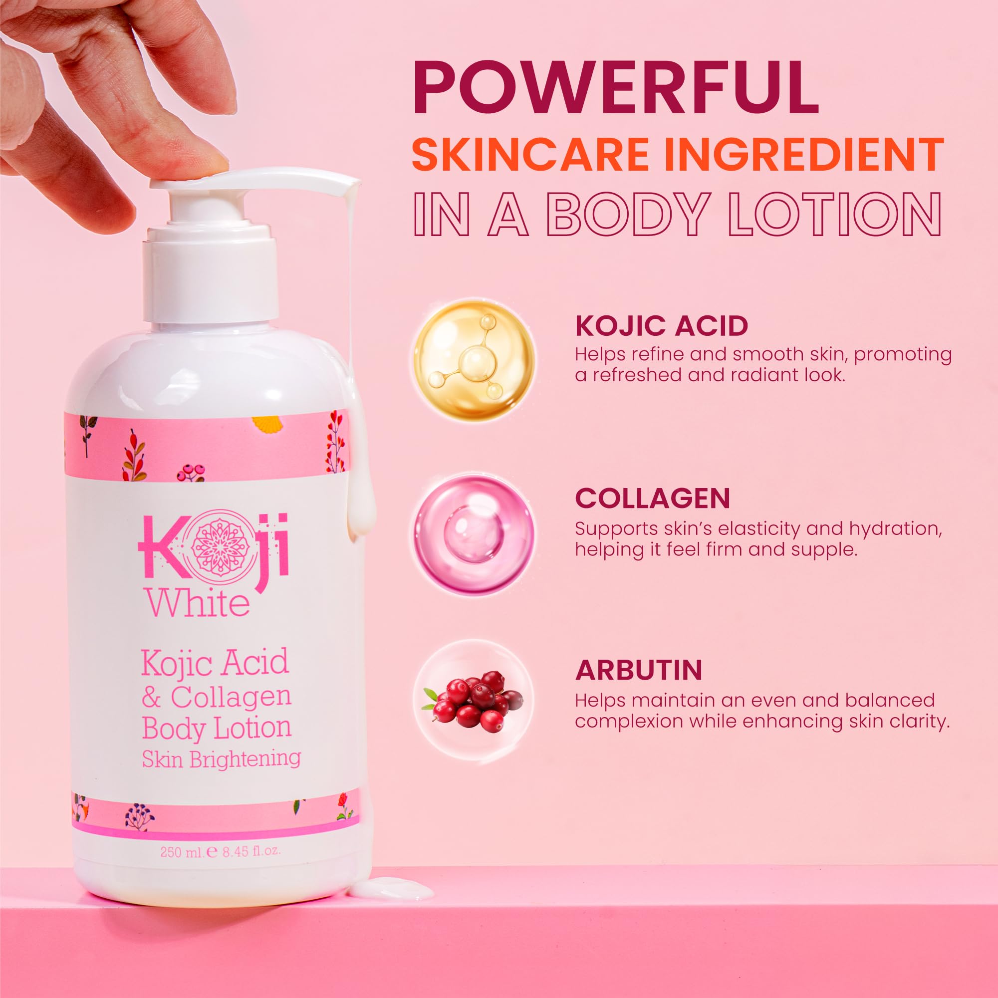 Koji White Kojic Acid & Collagen Body Lotion 2-Pack Gift Set – Even Skin Tone, Vegan