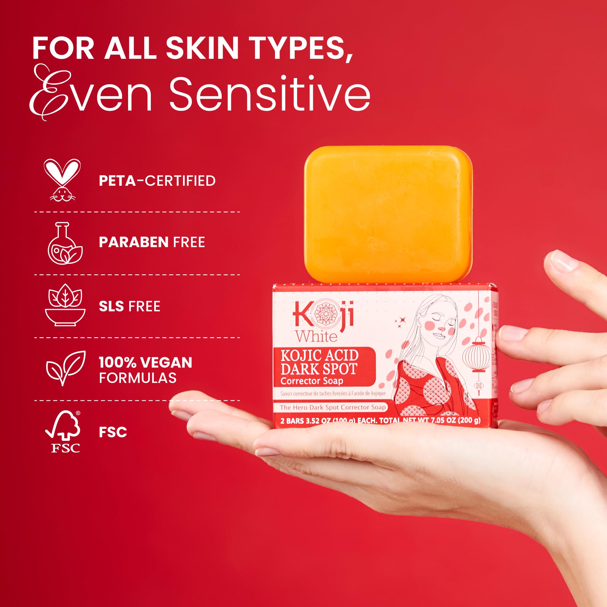Koji White 4% Kojic Acid Dark Spot Corrector Soap – Vitamin C & Licorice Bar