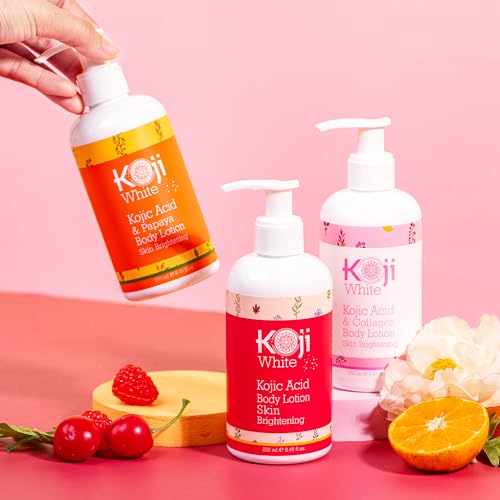 Koji White Kojic Acid & Collagen Body Lotion 2-Pack Gift Set – Even Skin Tone, Vegan