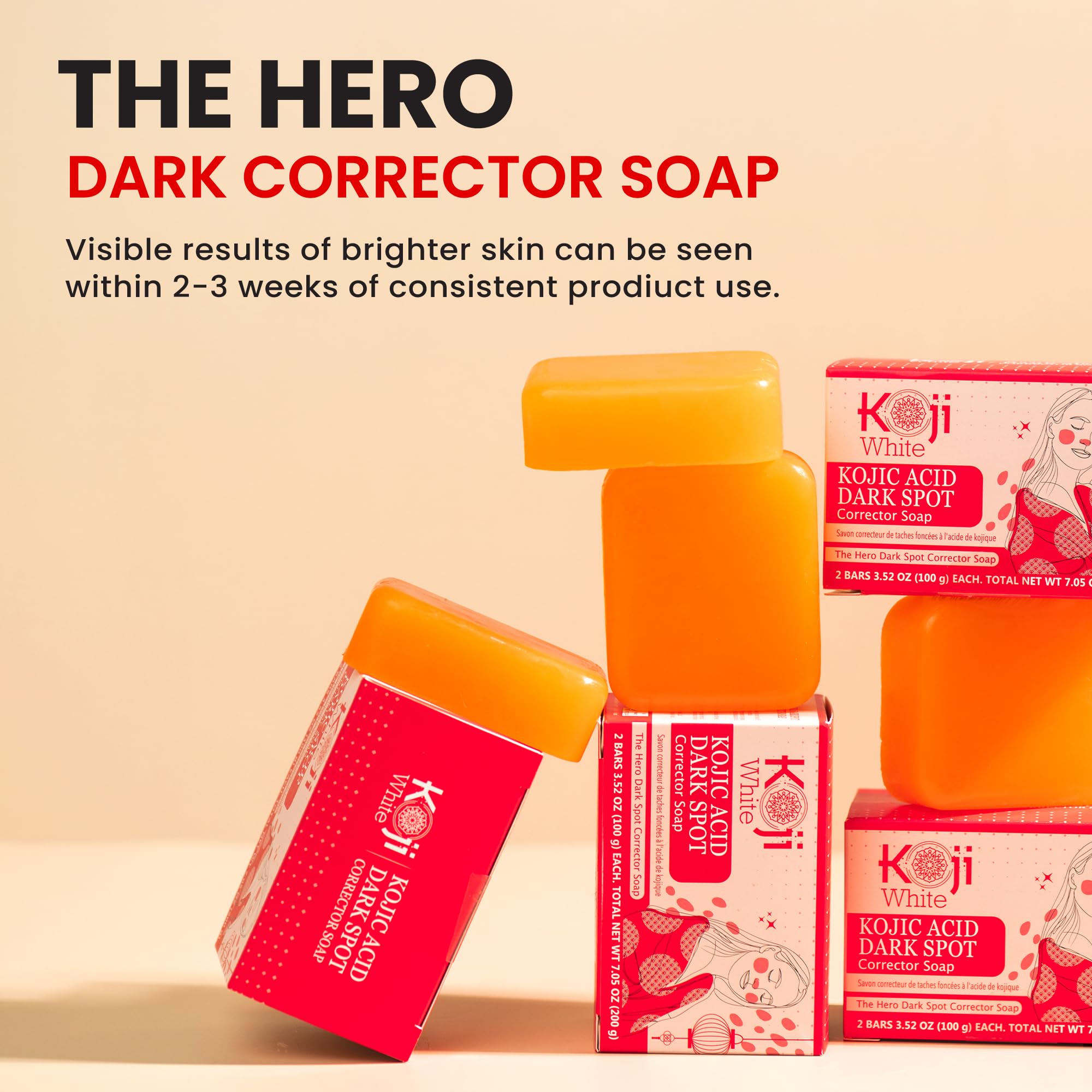 Koji White 4% Kojic Acid Dark Spot Corrector Soap – Vitamin C & Licorice Bar