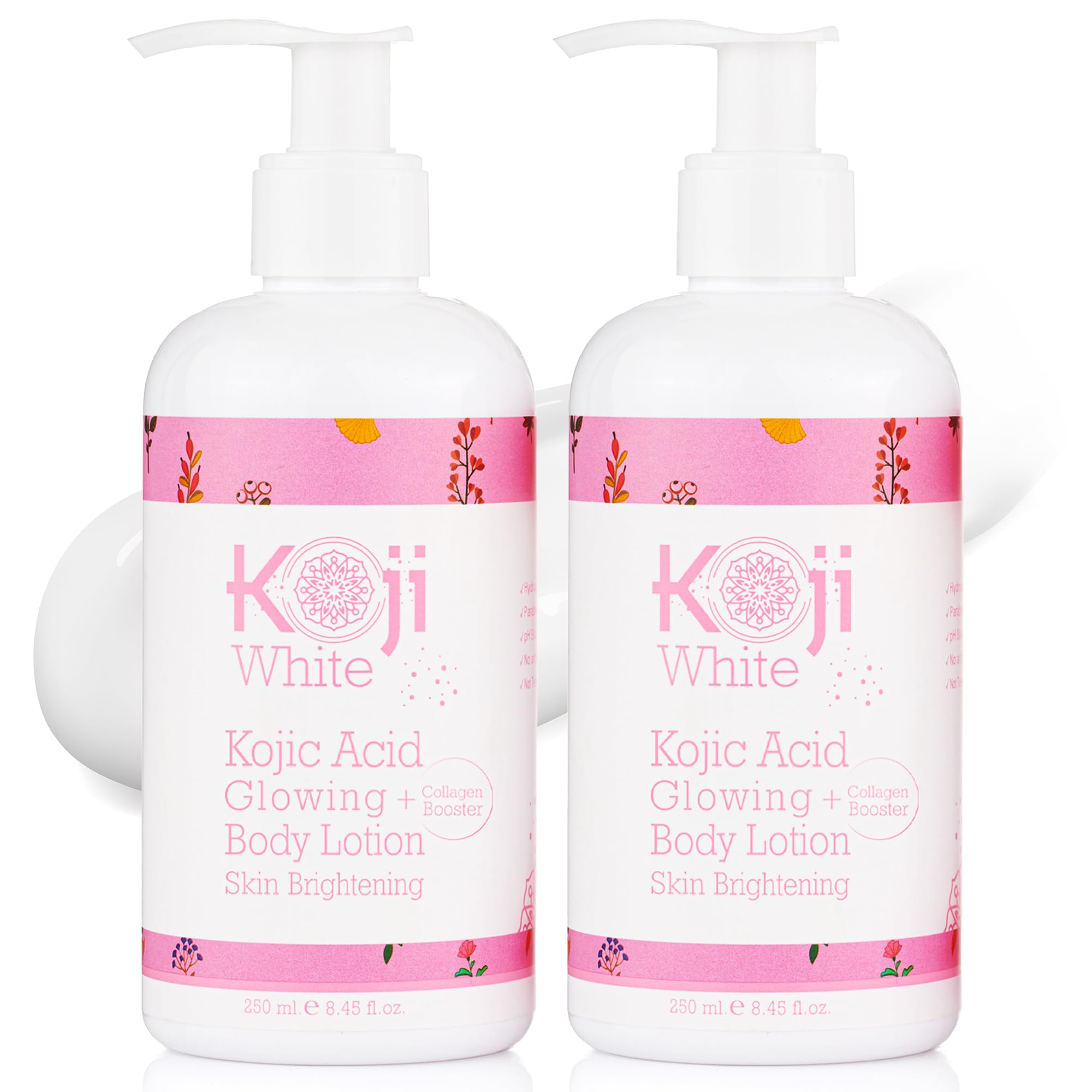 Koji White Kojic Acid & Collagen Body Lotion 2-Pack Gift Set – Even Skin Tone, Vegan