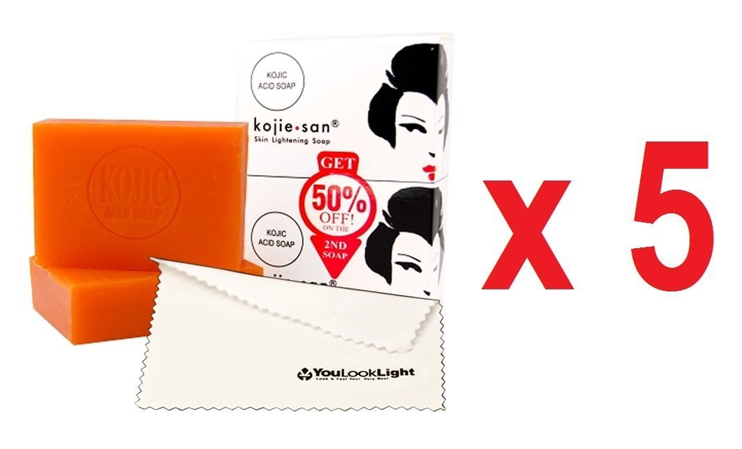 Kojie San Skin Brightening Soap Bundle - Original Kojic Acid, 65g x 10 Bars