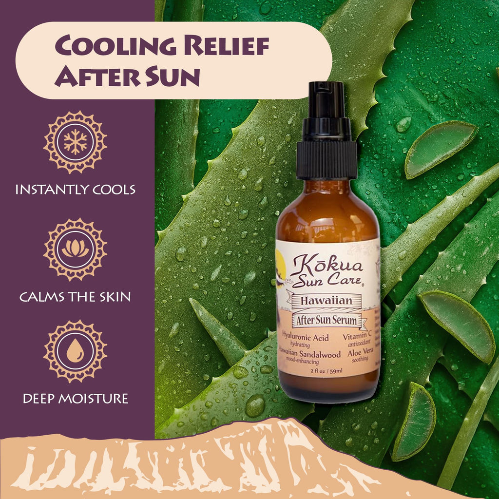 Kokua Sun Care After Sun Serum – Aloe Vera, Hyaluronic Acid & Vitamin C | 2oz Travel Size