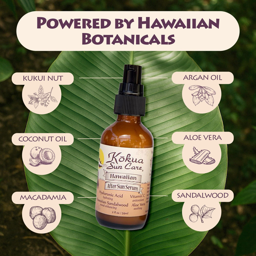 Kokua Sun Care After Sun Serum – Aloe Vera, Hyaluronic Acid & Vitamin C | 2oz Travel Size