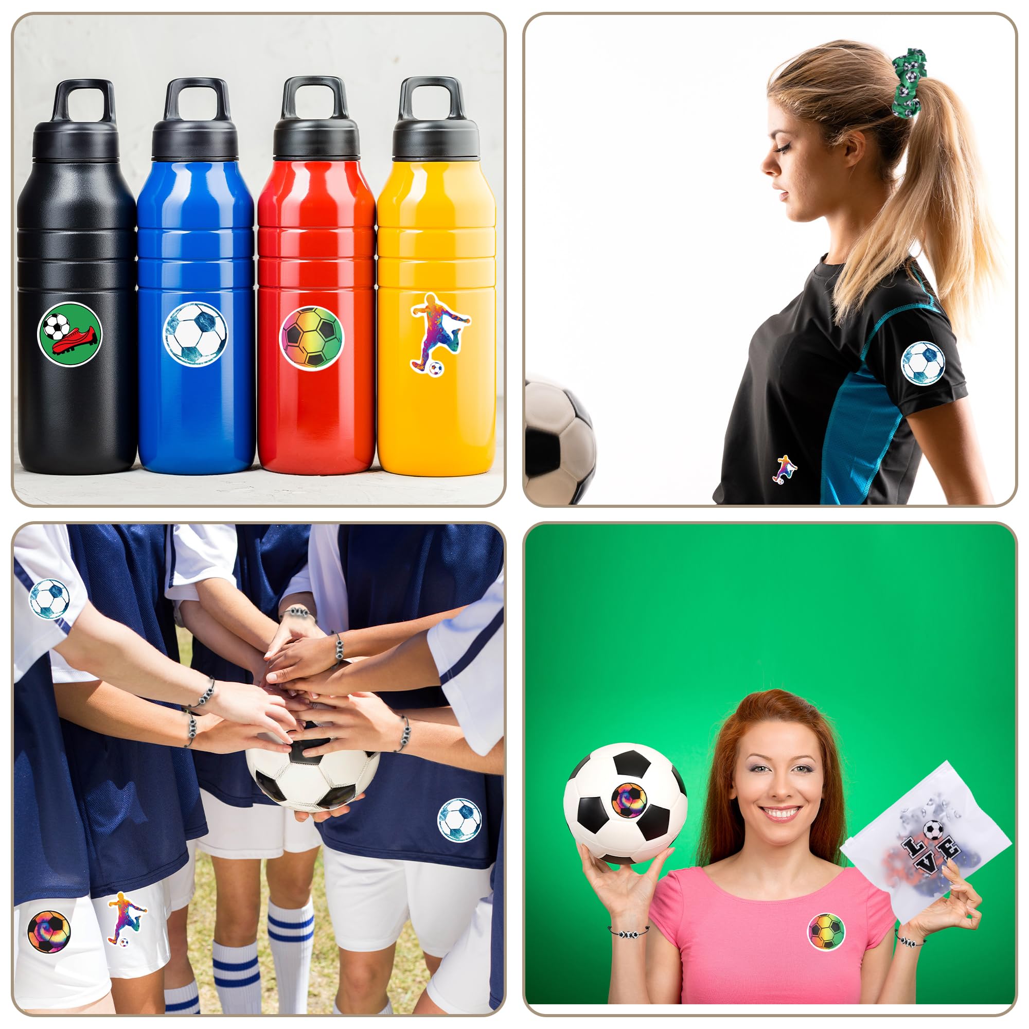 Kolewo4ever Girls Soccer Gift Set – 160-Piece Accessory Kit with Scrunchies, Keychains, Makeup Bags & Stickers