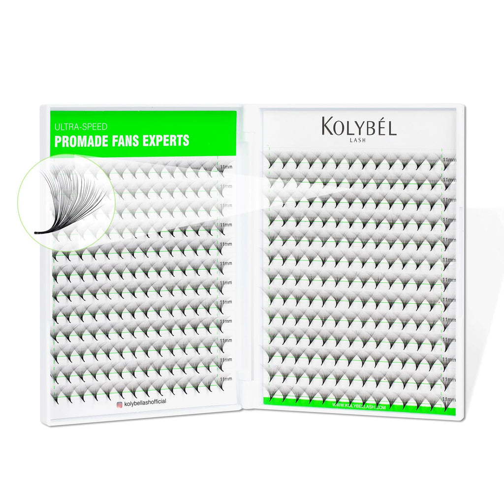 Kolybel 400 Premade Fans Lash Extensions - 40D 0.03 C Curl, 8-15mm Mixed Length