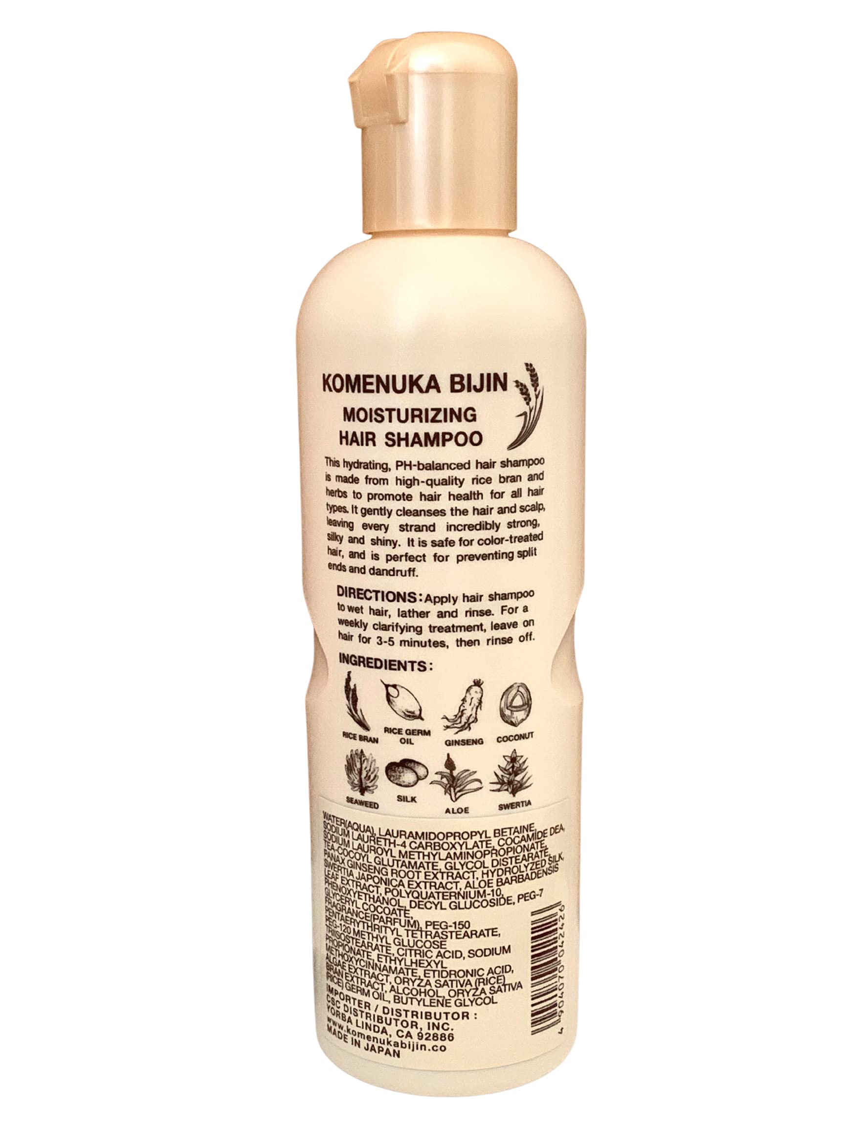 Komenuka Bijin NS-K Moisturizing Hair Shampoo – Paraben/Sulfate Free, USA Exclusive
