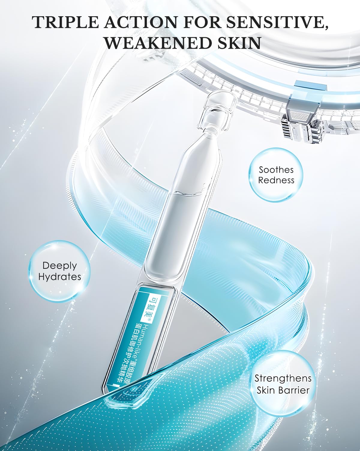 KOMFYMED Recombinant Collagen Restoration One-Day Serum – 4 Collagen Types, Ectoin, Hydration, 30 Single-Use Vials