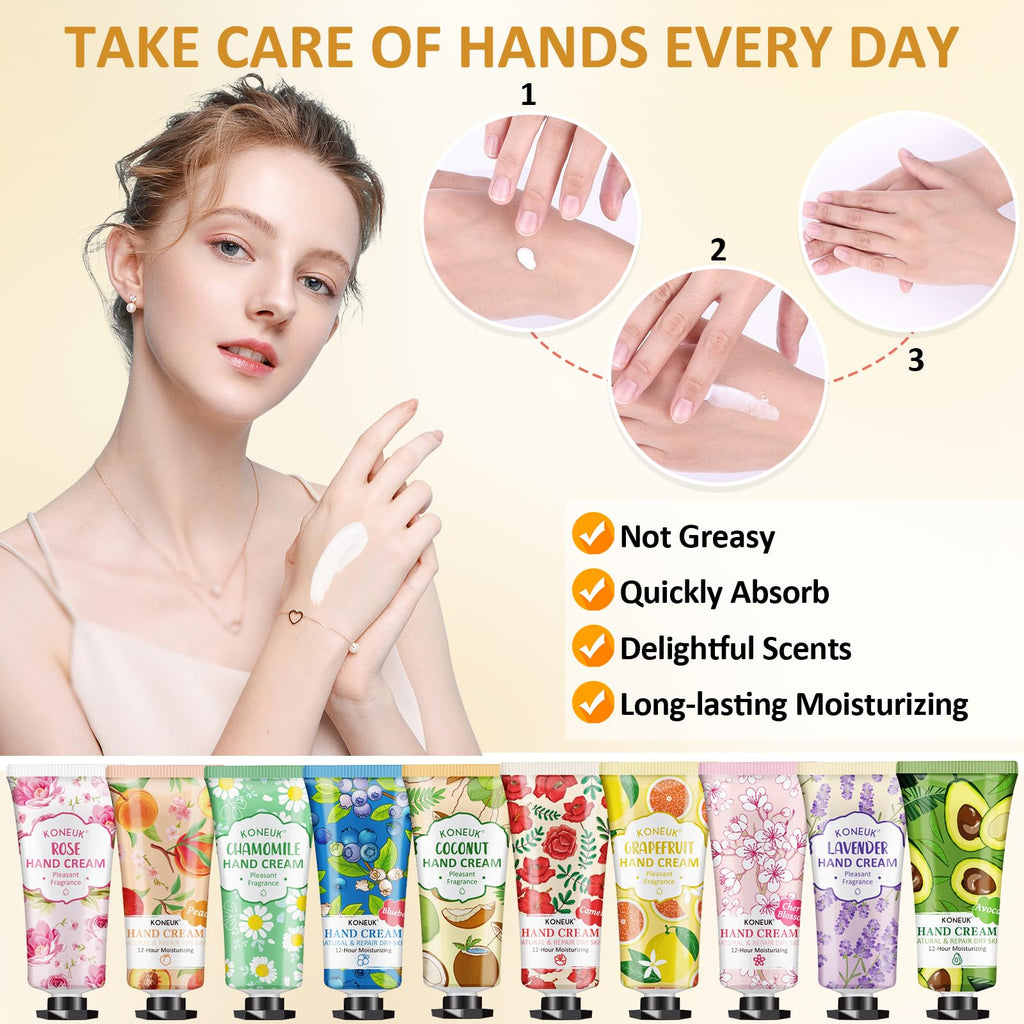 KONEUK 240-Pack Hand Cream Set – Bulk Travel-Size Moisturizers for Women & Gift Ideas