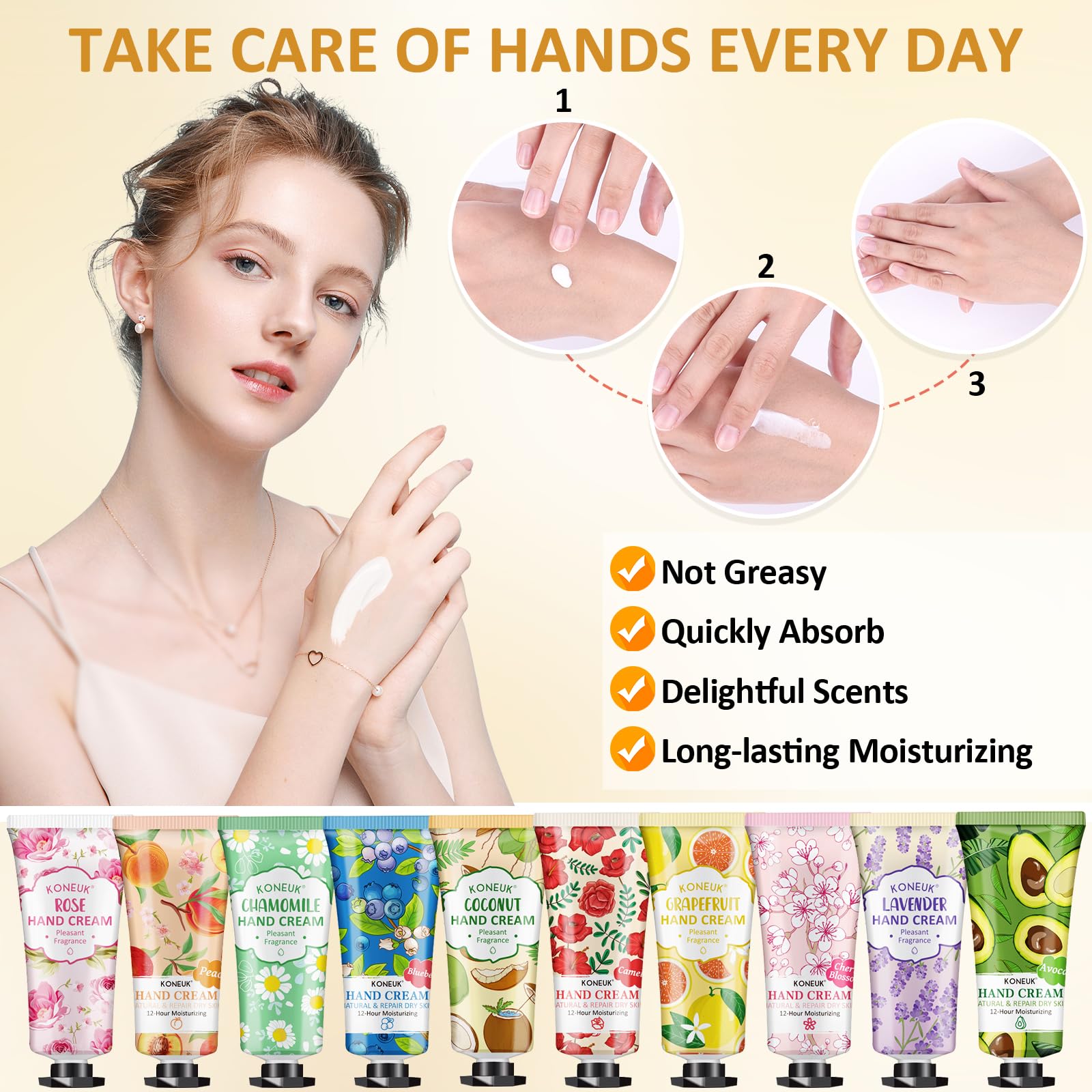 KONEUK 240-Pack Hand Cream Set – Bulk Travel-Size Moisturizers for Women & Gift Ideas