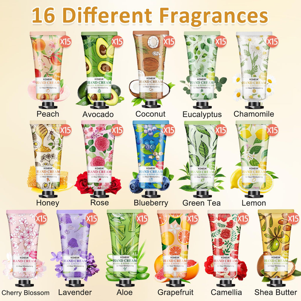 KONEUK 240-Pack Hand Cream Set – Bulk Travel-Size Moisturizers for Women & Gift Ideas