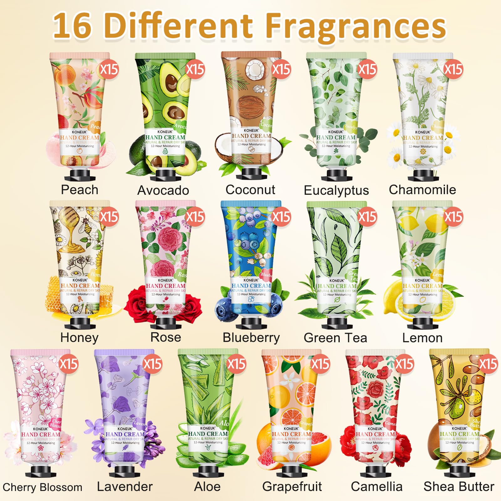 KONEUK 240-Pack Hand Cream Set – Bulk Travel-Size Moisturizers for Women & Gift Ideas