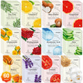 KONEUK 60 Pack Collagen Essence Face Masks – Hydrating Sheet Masks for All Skin Types