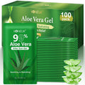 KONEUK 100 Pack Bulk Aloe Vera Gel – 99% Pure, Travel-Size for Face, Hair & Skin