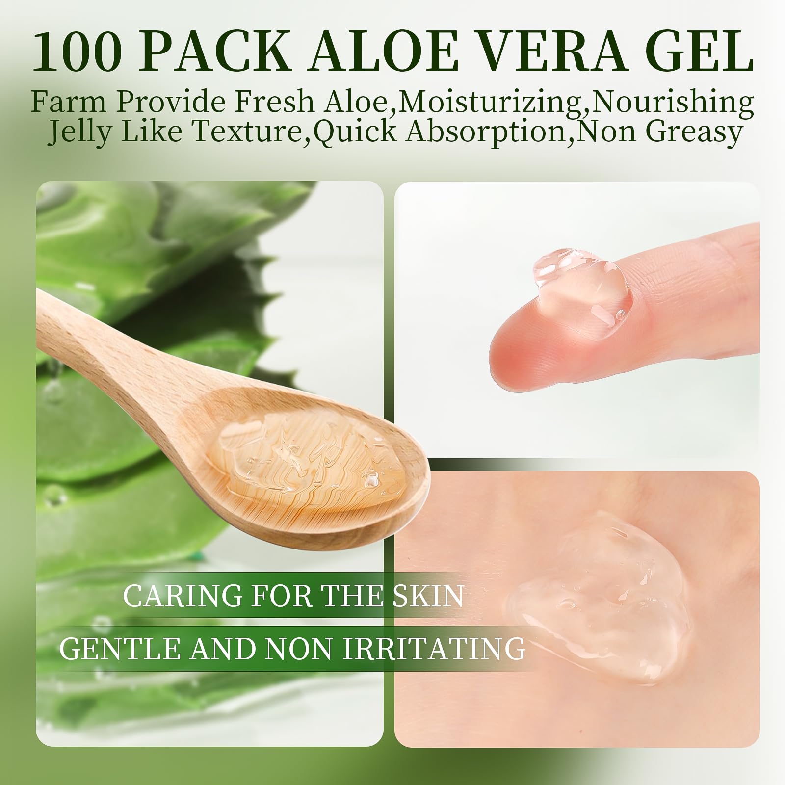 KONEUK 100 Pack Bulk Aloe Vera Gel – 99% Pure, Travel-Size for Face, Hair & Skin