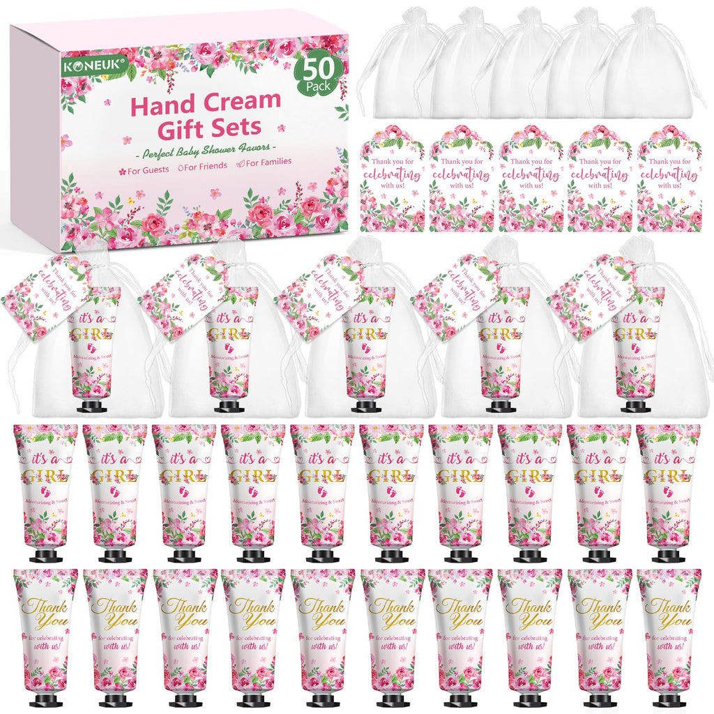 KONEUK 50 Pack Bulk Hand Cream Sets for Baby Shower & Wedding Favors