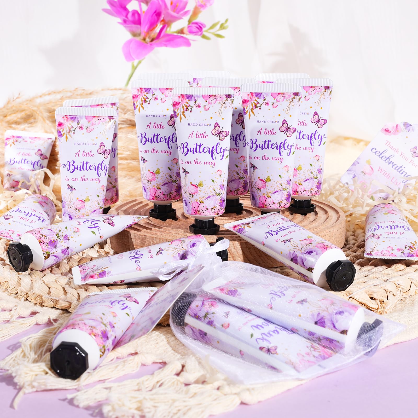 KONEUK 50 Sets Baby Shower Hand Cream Gifts | Butterfly Theme Party Favors