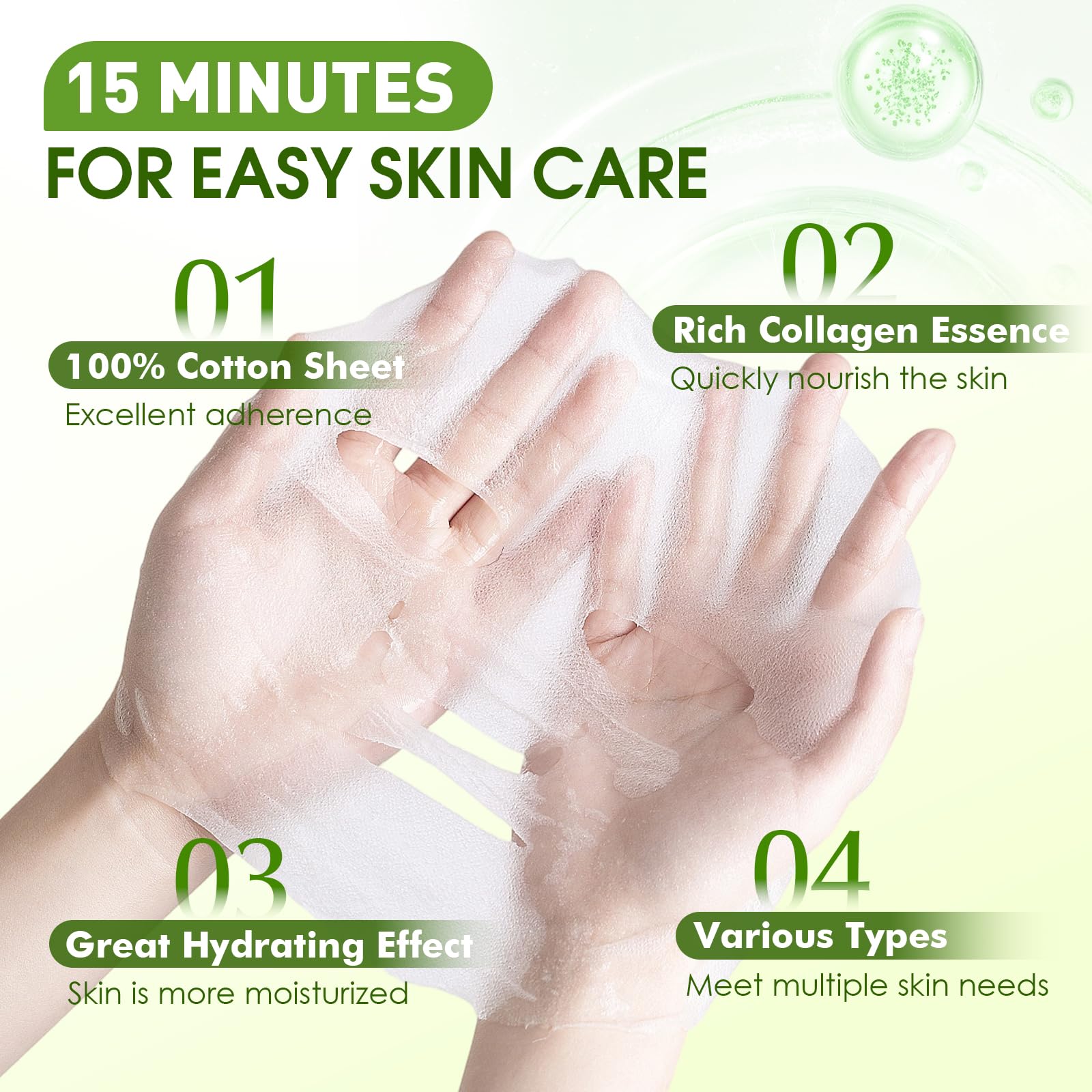 KONEUK 27-Pack Collagen Sheet Masks – Hydrating Skincare Set for Dry Skin
