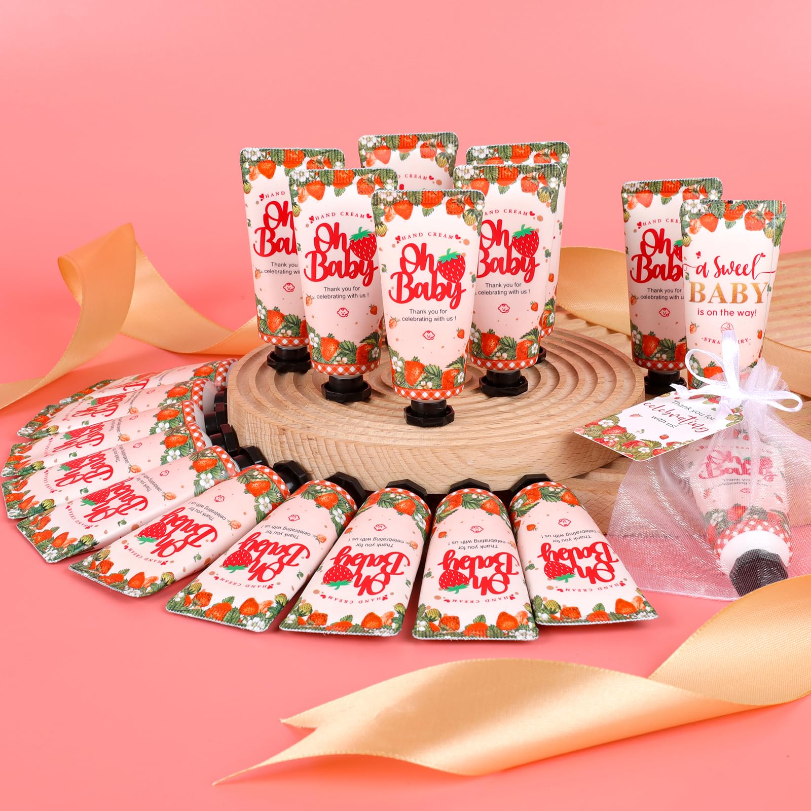 KONEUK 50-Pack Hand Cream Gift Sets – Baby Shower & Bridal Shower Favors (Strawberry)