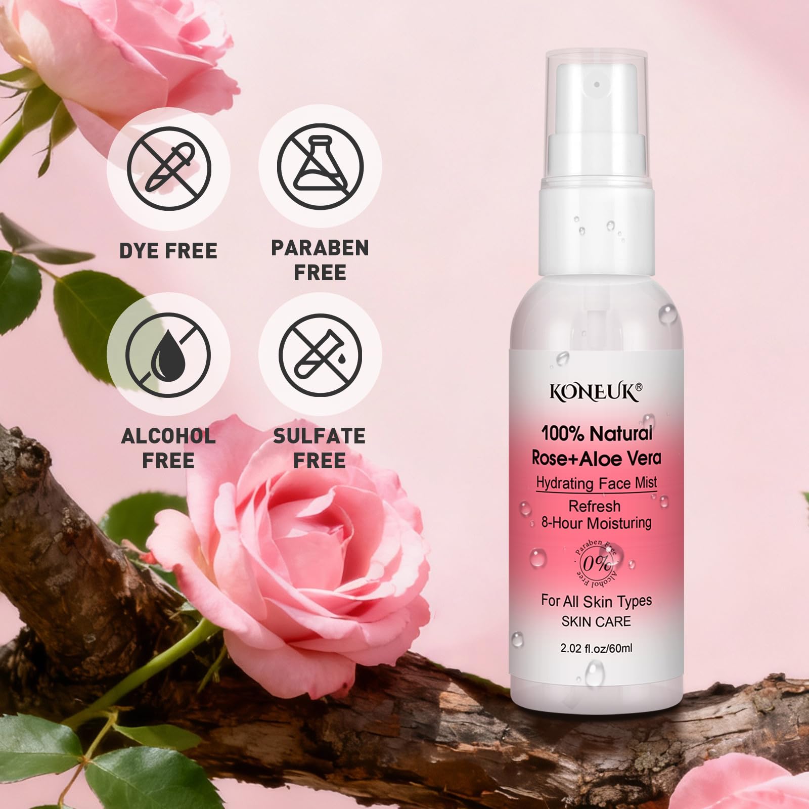 KONEUK Skincare Face Mist Kit — 6x 2.02 fl oz Hydrating Sprays for Glass Skin