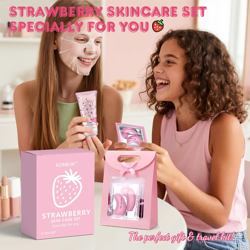 KONEUK 15-Pack Skincare Gift Set – Travel Kit for Teens, Women & Moms
