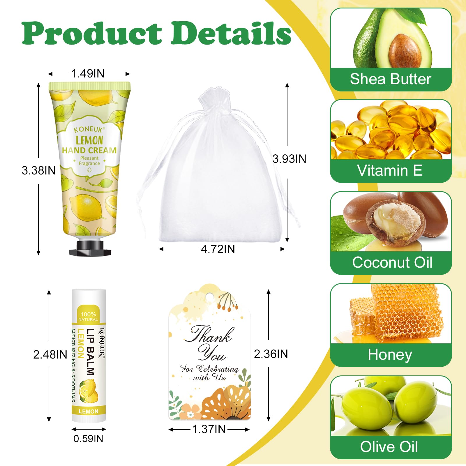 KONEUK 36-Pack Hand Cream & Lip Balm Bulk Sets – Valentine’s Day Gifts for Her