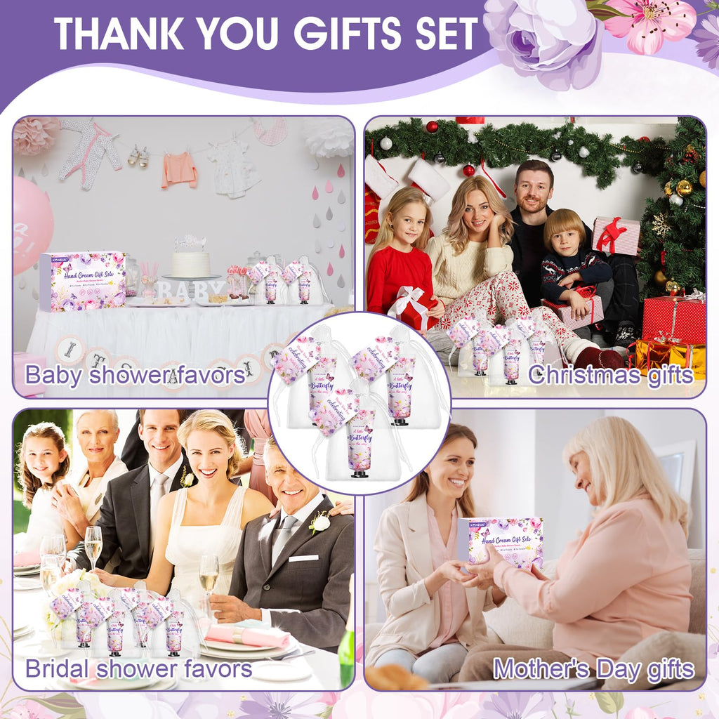 KONEUK 50 Sets Baby Shower Hand Cream Gifts | Butterfly Theme Party Favors