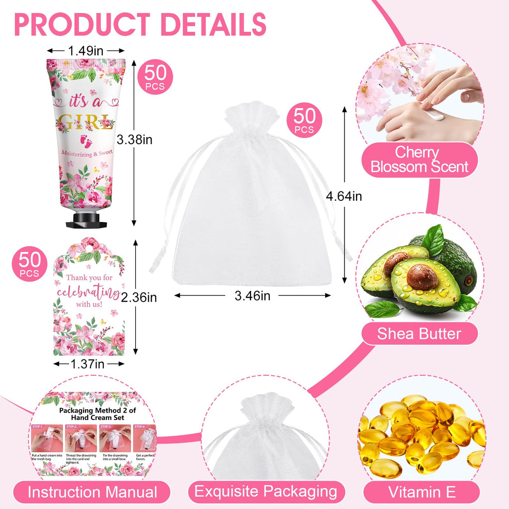 KONEUK 50 Pack Bulk Hand Cream Sets for Baby Shower & Wedding Favors
