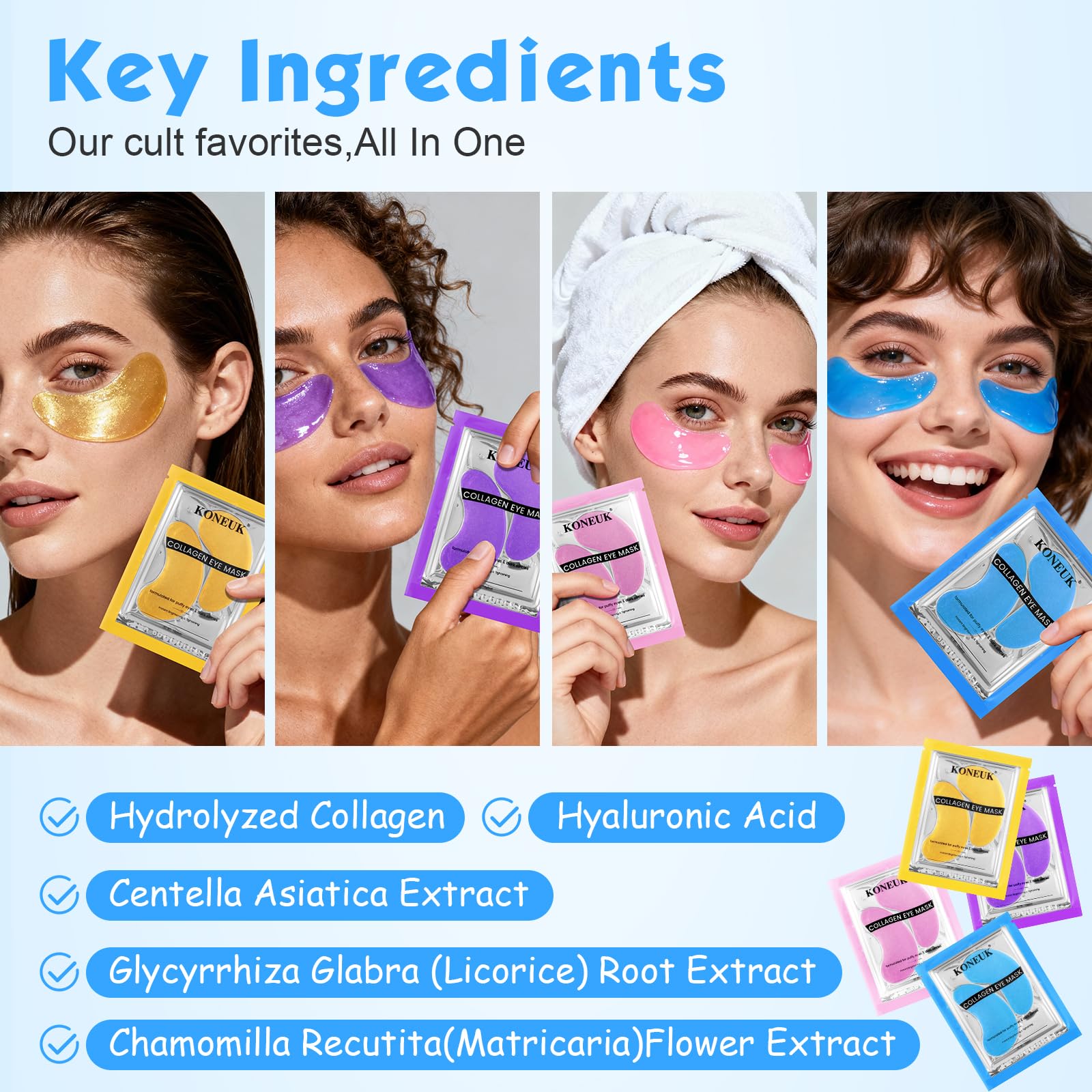 KONEUK 120 Pcs Spa Party Favors Set — Eye Patches, Lip Balms & Hand Creams