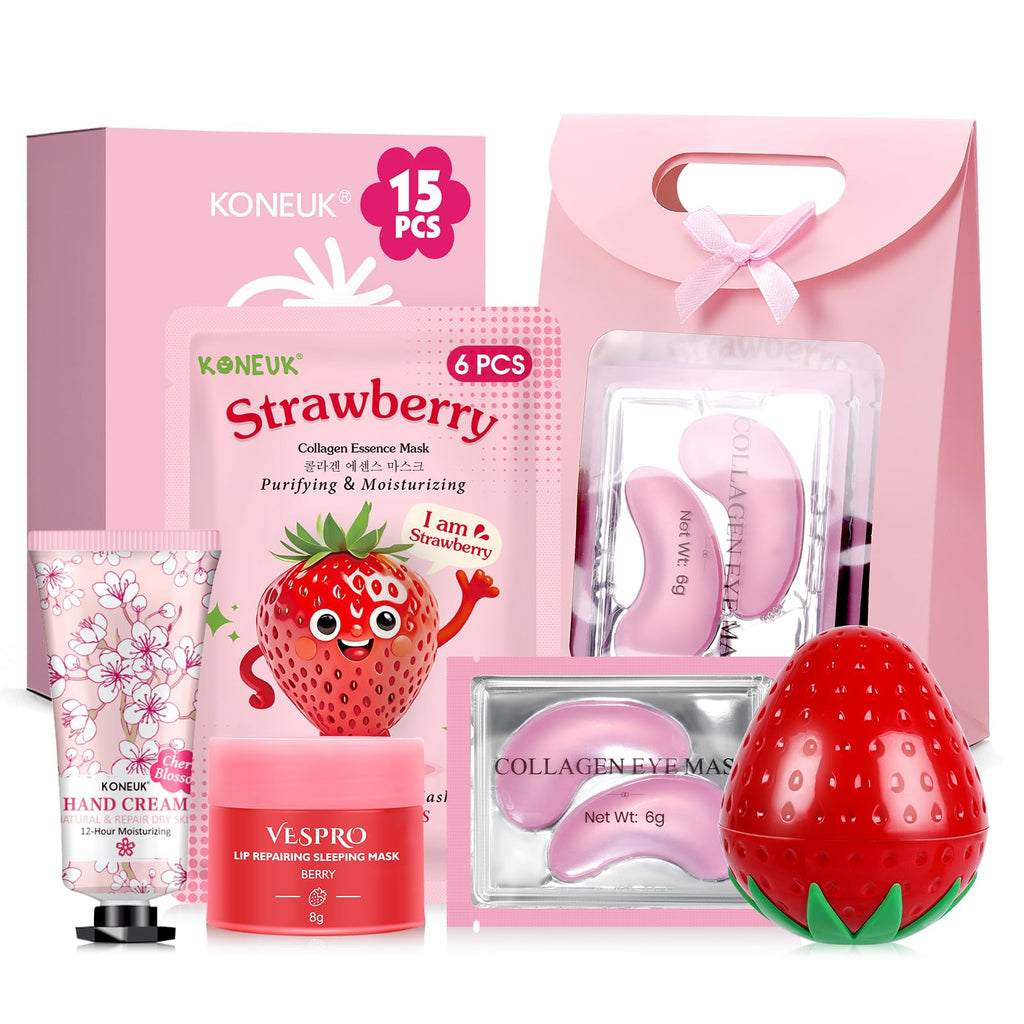 KONEUK 15-Pack Skincare Gift Set – Travel Kit for Teens, Women & Moms