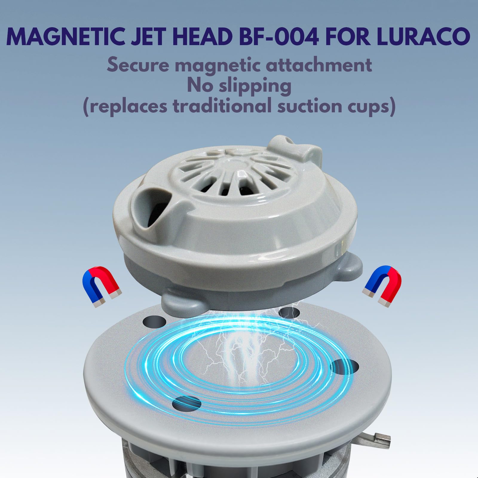 KONOVOLY BF-004 Magnetic Pedicure Jets – Pipeless 4-Pin Jet for LURACO BF-004 Pedicure Spa Tubs (Includes Propeller and Cap, 3 Pack)