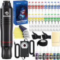 Kooba Tattoo Gun Kit – Complete Rotary Tattoo Pen Set with Regulator Power, 20 Needles, 7 Ink Colors
