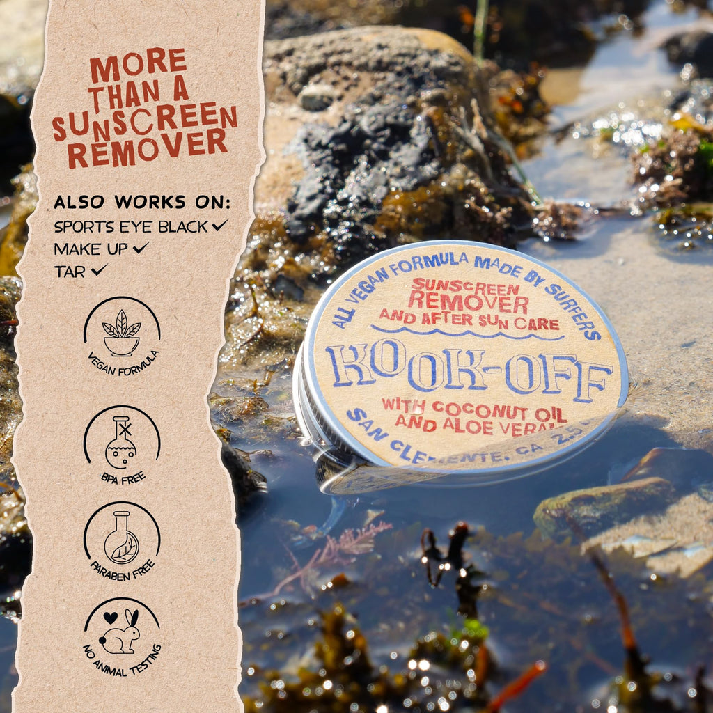 Kook-Off Mineral Sunscreen Remover & After Sun Care | Reef-Safe, Aloe Vera & Coconut Oil