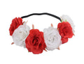 Koolgil Women's Simulated Rose Flower Headband – Elastic Rainbow Holiday Accessory