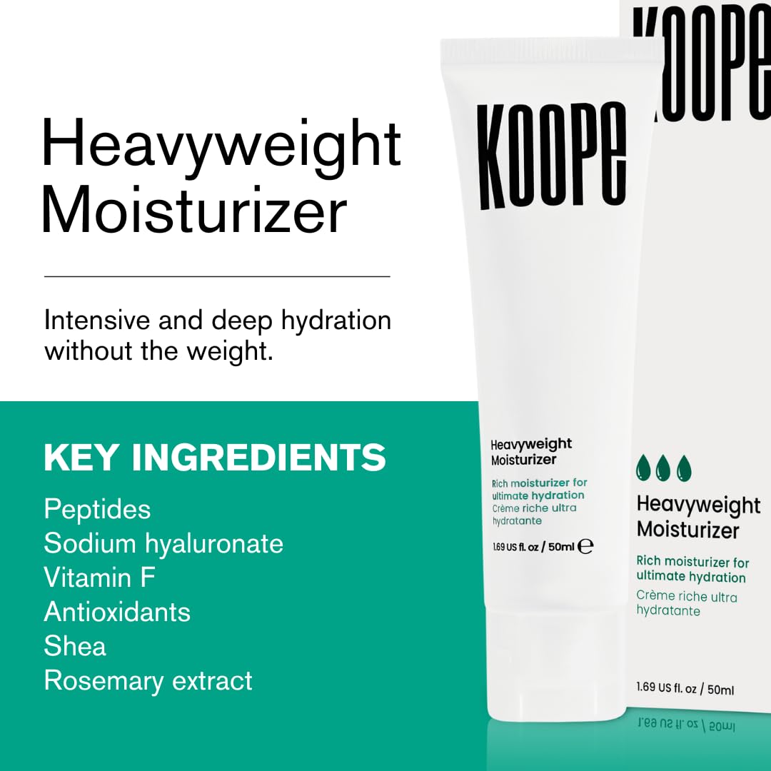 Koope Heavyweight Face Cream – Deep Hydration for Dry Skin (Peptides, Ceramides) – Vegan