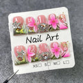 Koopnati Handmade 3D Nail Art Press-Ons – French Tip Pink Star