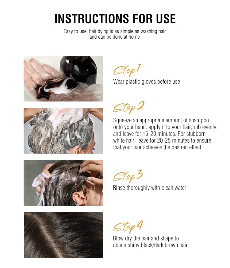 KooSwalla Brown 3-in-1 Hair Dye Shampoo for Gray Hair | Natural Color 400ml