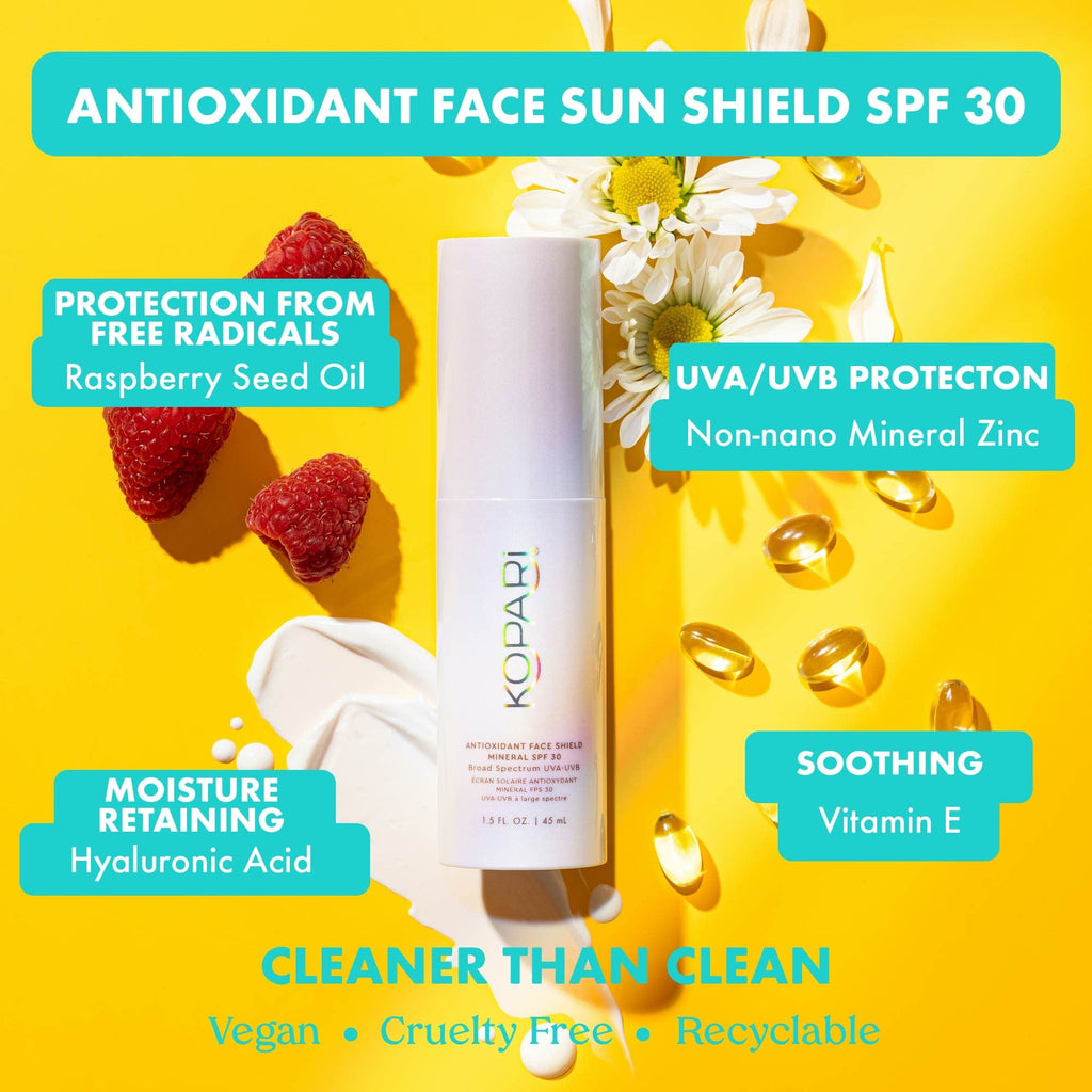 Kopari Antioxidant Face Shield SPF 30 — Sheer Mineral Sunscreen with Hyaluronic Acid | 1.5 oz