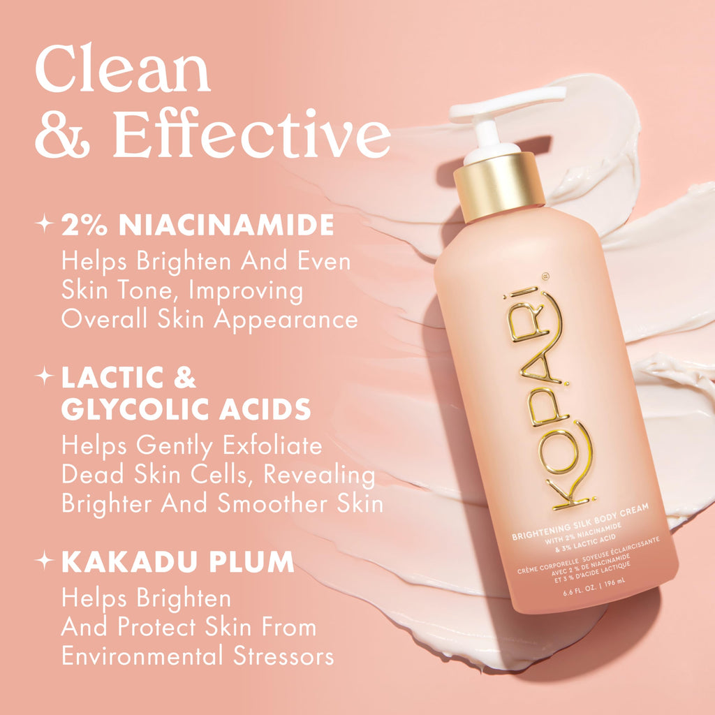 Kopari Brightening Silk Body Cream — 2% Niacinamide, Kakadu Plum, 6.7 oz