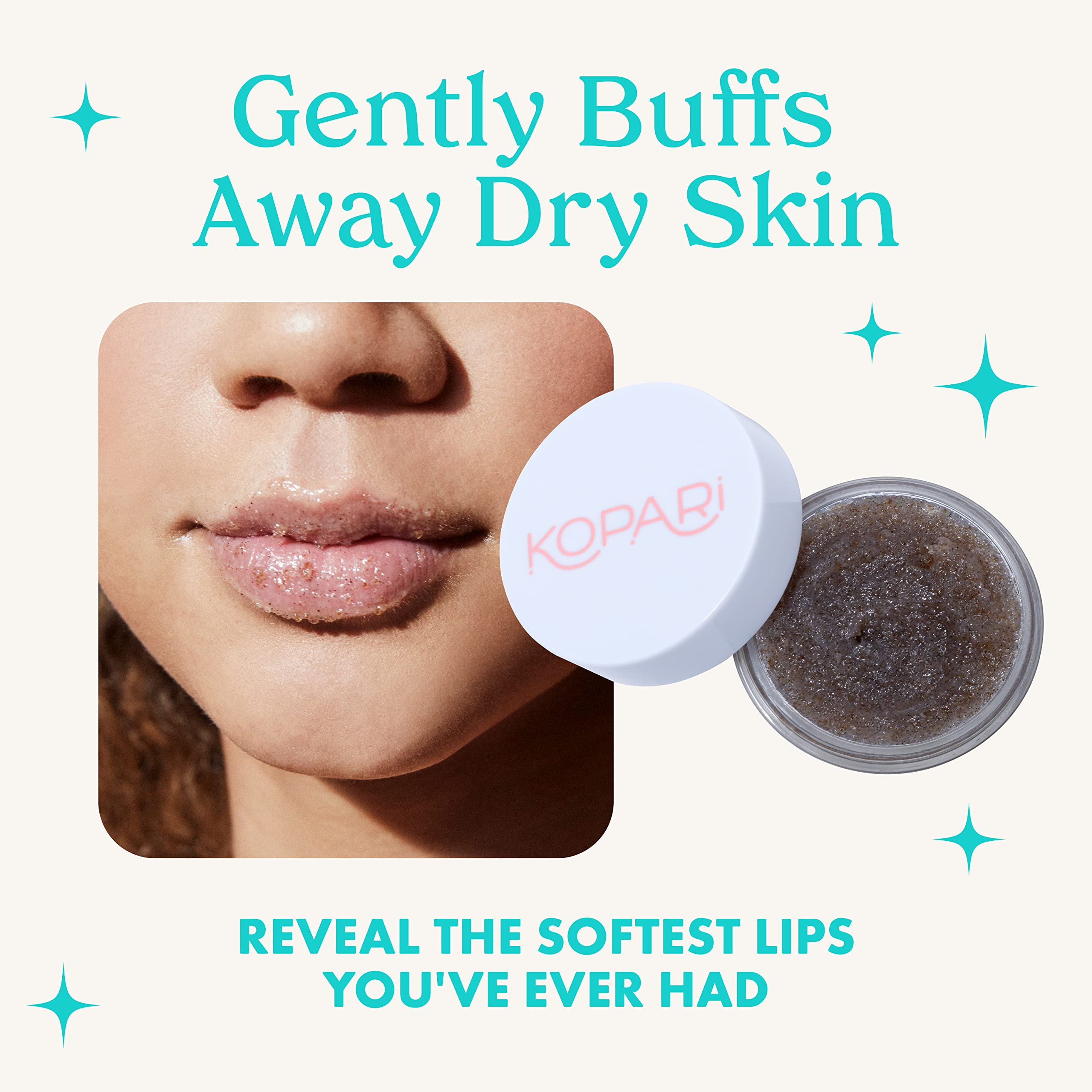 Kopari Coconut Lip Scrubby — Exfoliating Lip Scrub with Volcanic Sand, Brown Sugar & Coconut Shells (Vegan)