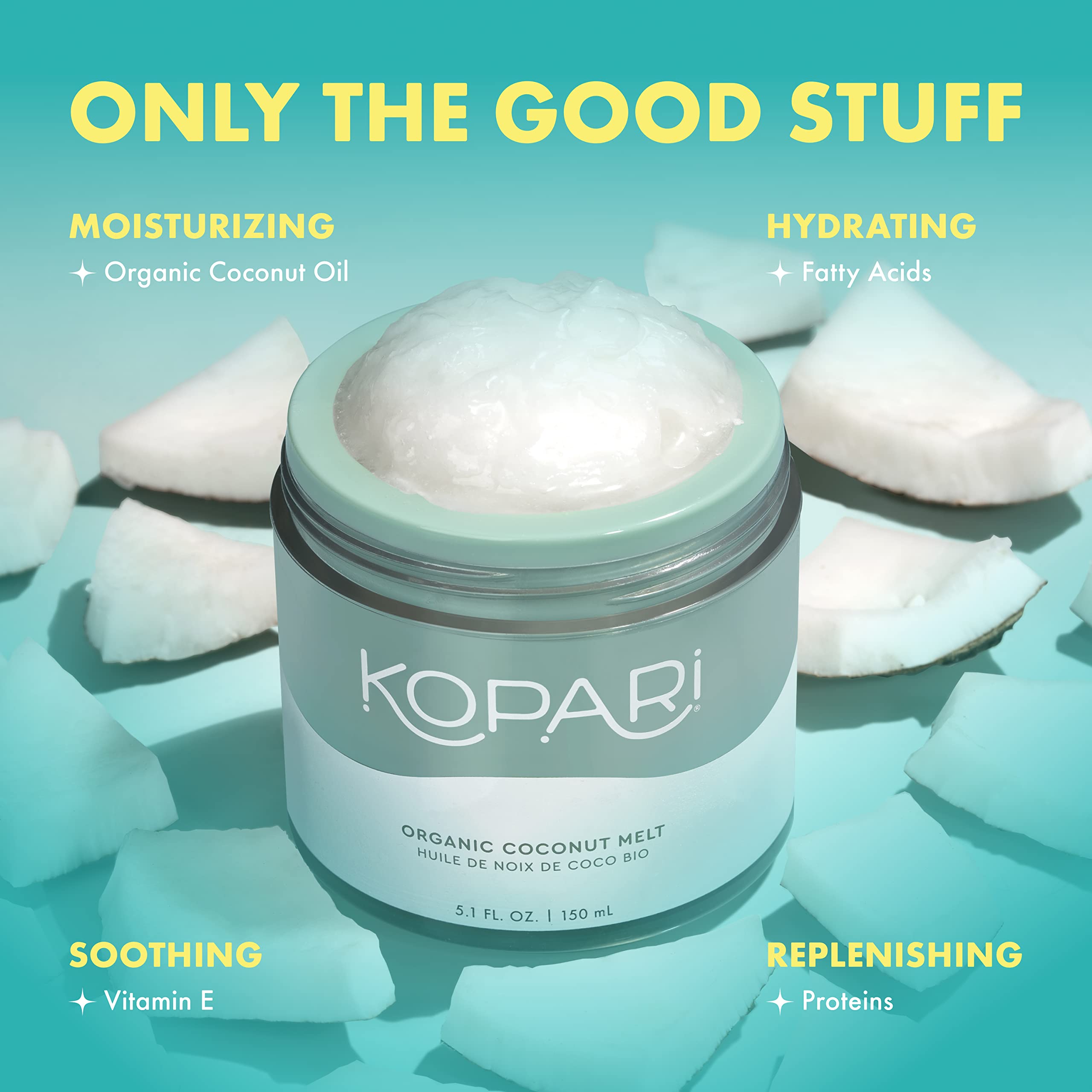 Kopari Organic Coconut Melt – 5.1 oz | Multi-Purpose Skin Moisturizer, Vegan & Cruelty-Free
