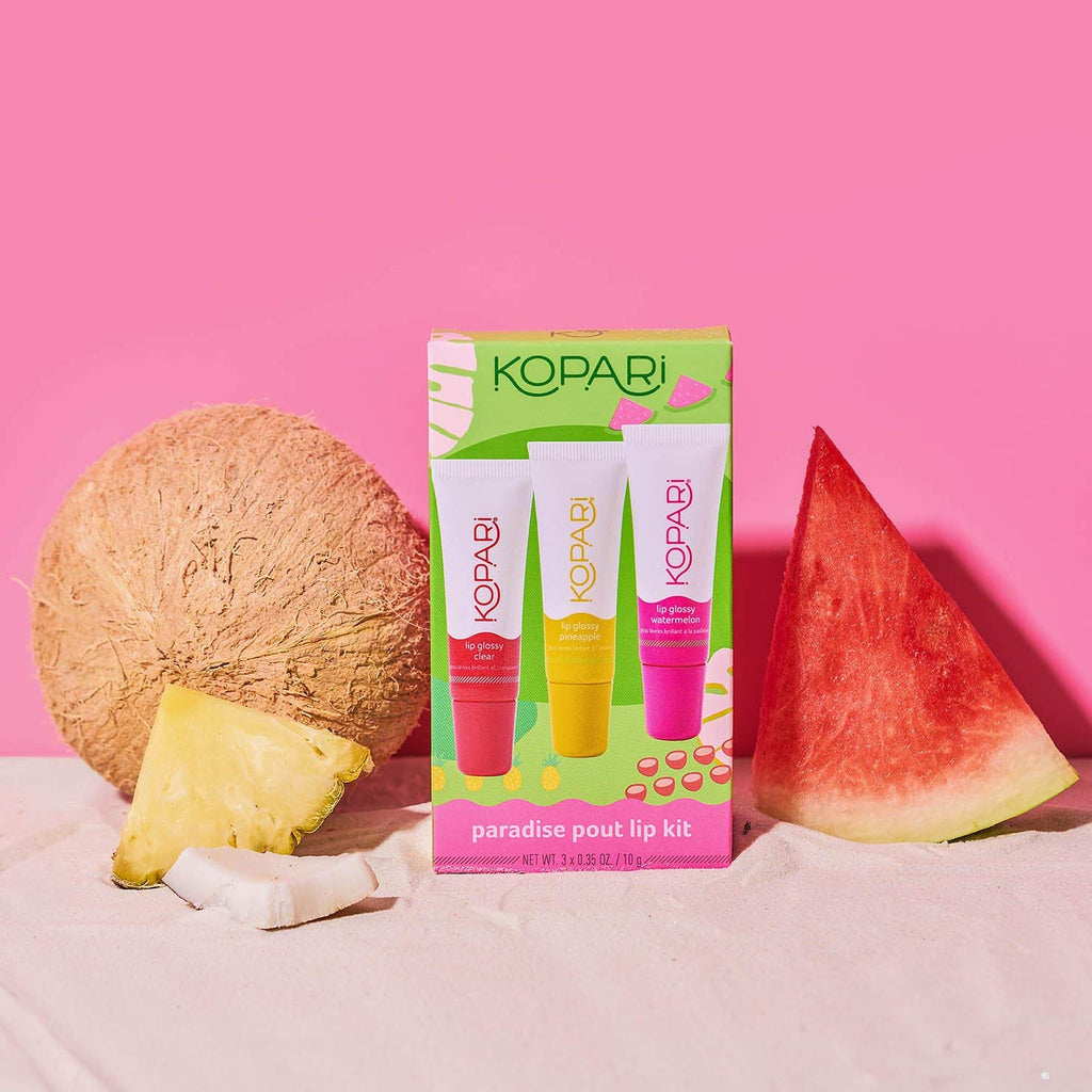 Kopari Coconut Lip Glossy 0.35 oz Pack of 3 – Ultra Hydrating Clear Lip Gloss