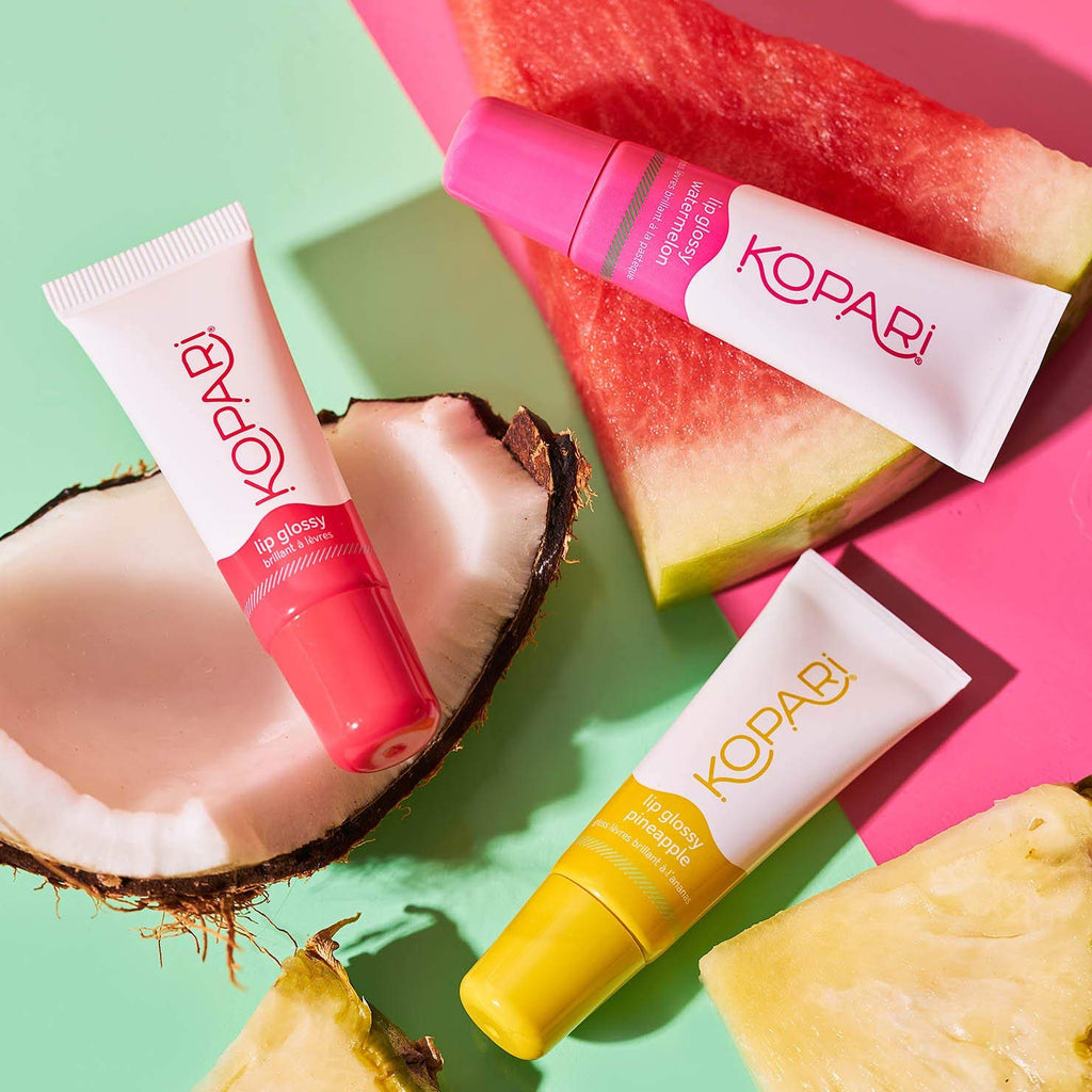 Kopari Coconut Lip Glossy 0.35 oz Pack of 3 – Ultra Hydrating Clear Lip Gloss