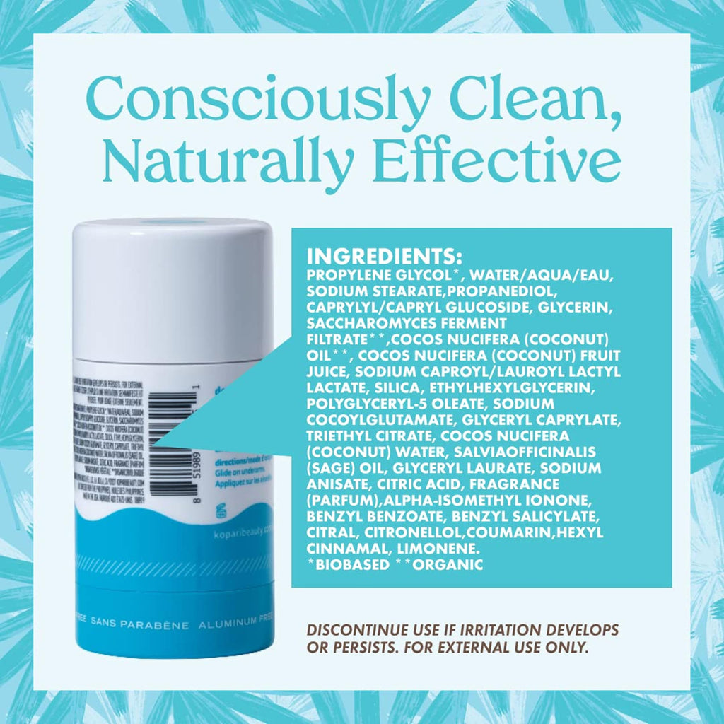 Kopari Aluminum Free Coconut Deodorant – Original 2 Pack | No Aluminum, Parabens, Baking Soda
