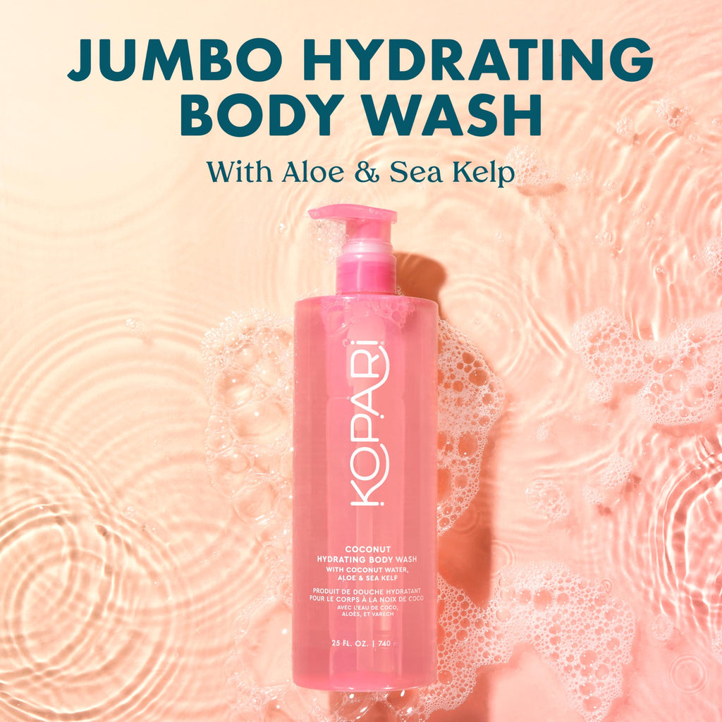 Kopari Jumbo Coconut Hydrating Body Wash – 25 oz | Coconut Water, Aloe, Sea Kelp